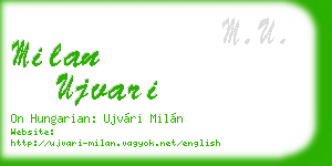 milan ujvari business card