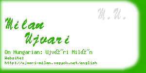 milan ujvari business card